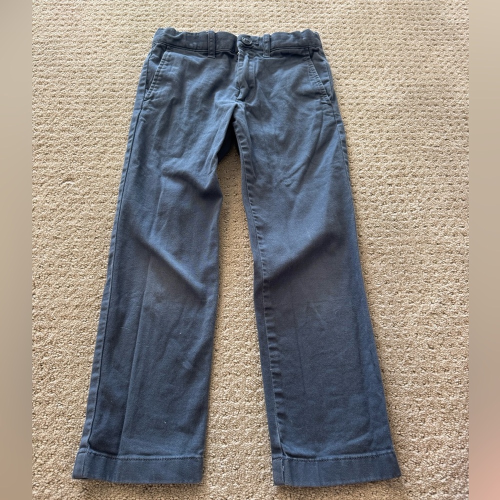 Boys navy crew cut pants adjustable waist band size 6 slim